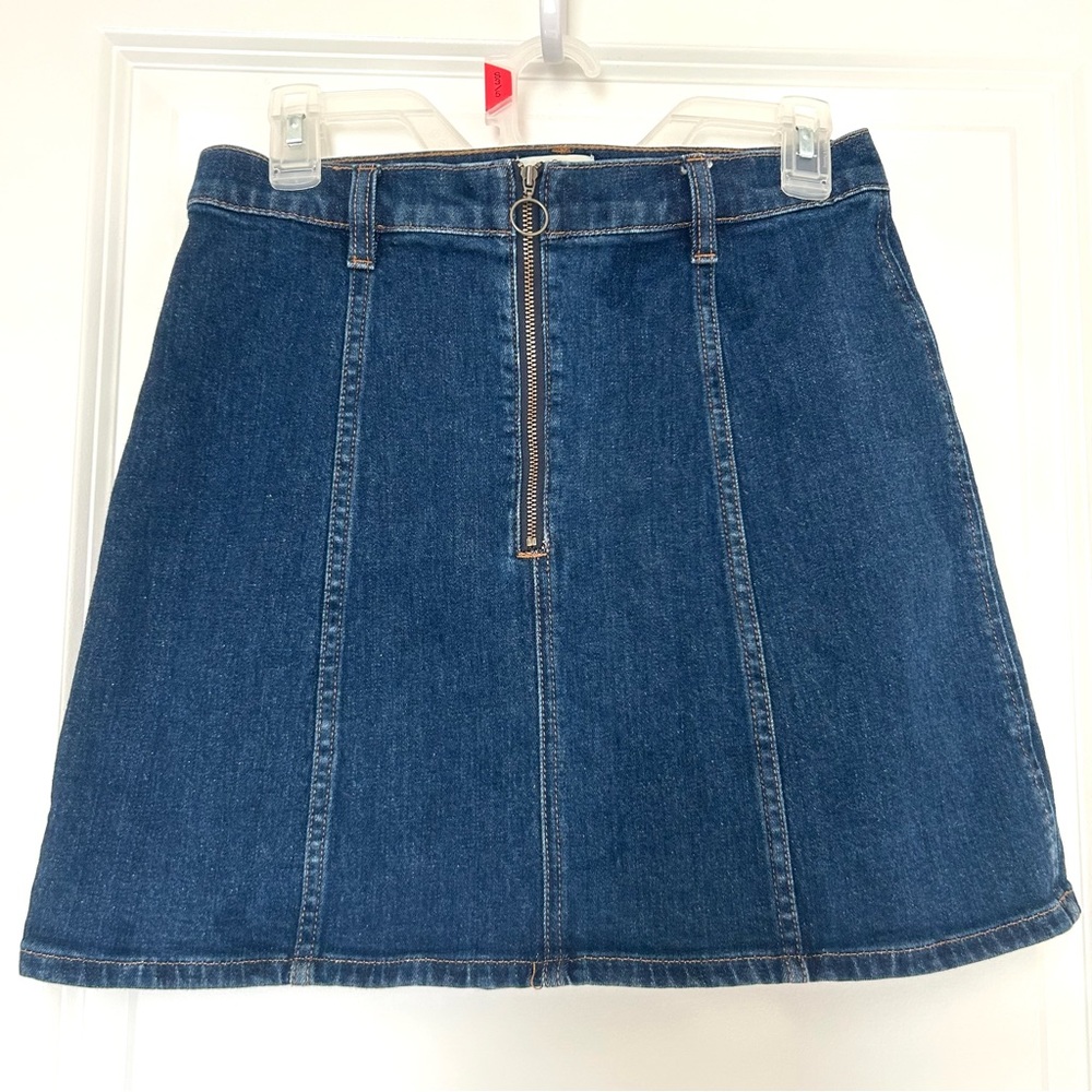 J Crew Retro Zip Front Denim Skirt #G8384 SIZE 28 Small Medium Wash